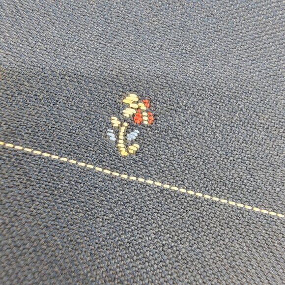 Vintage Jordache Navy Blue Classic Career‎ Tie Polyester Silk Floral EUC - Picture 2 of 4